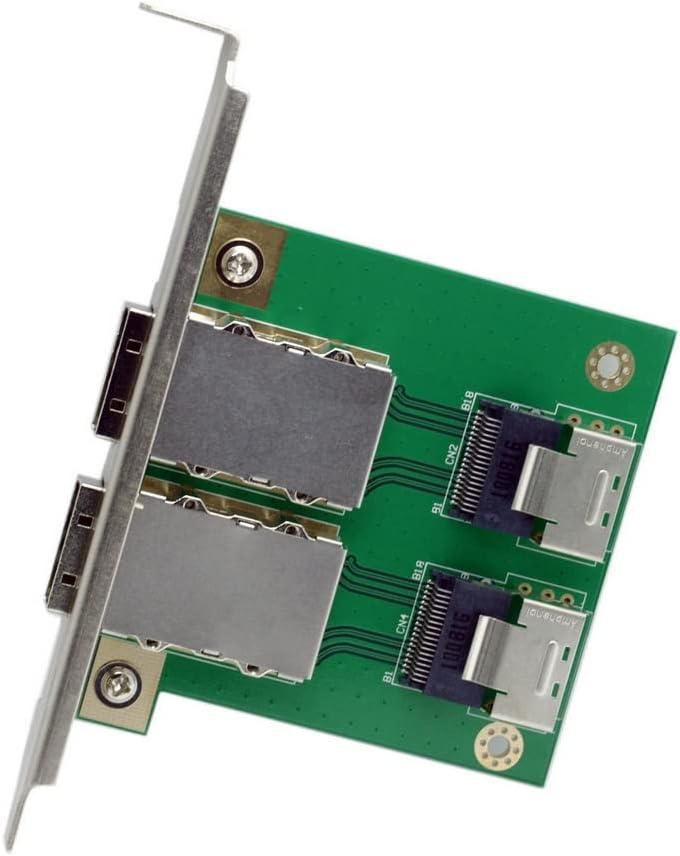 CY Mini SAS SFF-8088 to SAS 36Pin SFF-8087 PCBA Female Adapter Dual Ports with PCI Bracket - Image 3